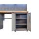 Werkstatteinrichtung Elite-Line, Set mit hohen und niedrigen Werkstattschränken und Hartholzplatte.