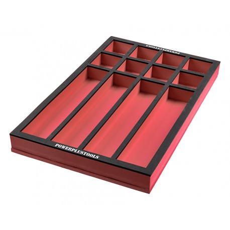 Schaumstoffeinlage 37 x 58 cm - EVA-Werkzeugeinlage - Facheinteilung für Werkbänke mit Schubladen - 8 plus 4 Fächer.
