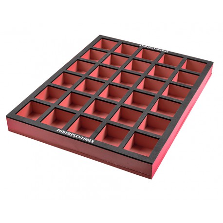 Schaumstoffeinlage 45 x 58 cm - EVA-Werkzeugeinlage - Facheinteilung für Werkbänke mit Schubladen - 30 Fächer.