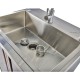 Werkzeugschrank Mattschwarz aus Metall mit 2 Türen und Waschbecken aus Edelstahl 72 x 60 x 94,5 cm