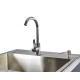 Werkzeugschrank Mattschwarz aus Metall mit 2 Türen und Waschbecken aus Edelstahl 72 x 60 x 94,5 cm