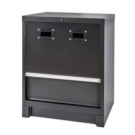 Werkstattschrank für Kabeltrommeln, Kabeltrommelschrank, mattschwarz.