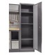Werkstatt Set mit Hartholzplatte, Lochwand Mattschwarz, 3 x Hängeschrank - 11 Schubladen - 264 x 46 x 94,6 cm