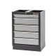 Werkbank mit Hartholzplatte, Lochwand Mattschwarz - 10 Schubladen - 136 x 94,5 / 199,5 cm. Werkstatt Set