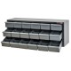 Sortimentskasten mit 18 Kunststoffboxen – Teilekasten für Transporter & Werkstatt 83x30x30 cm